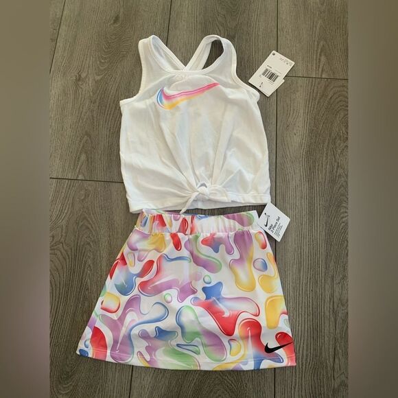 Nike Other - Nike girls 2 pc set tank top with skirt with underlining shorts